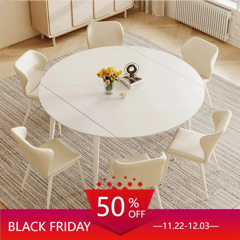 

Chairs Tables Dining Extendable White Modern Living Coffee Table Room Console Multifunctional Coffee Mesa Cocina Complete Set