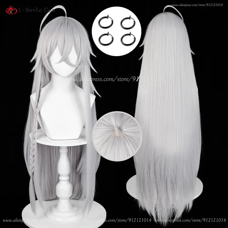 2024 Anime Wigs Cosplay Wig Under Taker Cosplay Wig 90cm Silver Gray Undertaker Wigs Heat Resistant Synthetic Hair