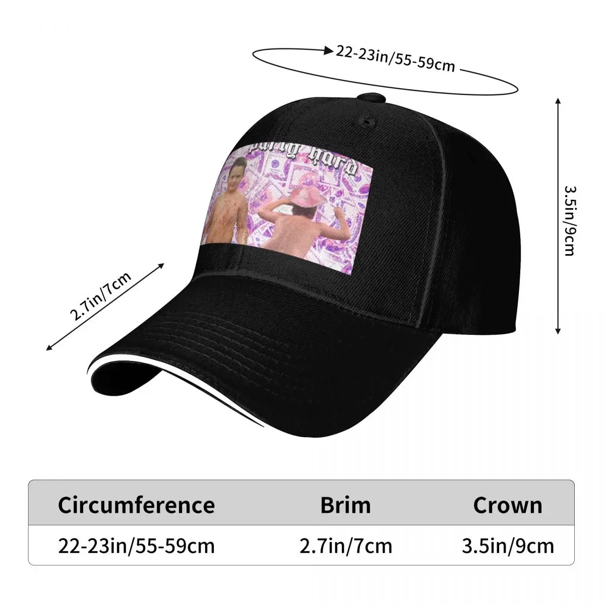 Gibby Party Hard Gibby Meme Baseball Cap hiking hat Sun Cap fishing hat Rugby Caps Male Women's