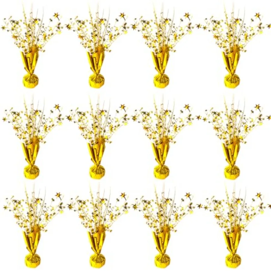 

12 Pack Metallic Foil Spray Centerpiece Star Table Decoration Burst Table Centerpieces for Birthday New Years Nye Wedding Anniv