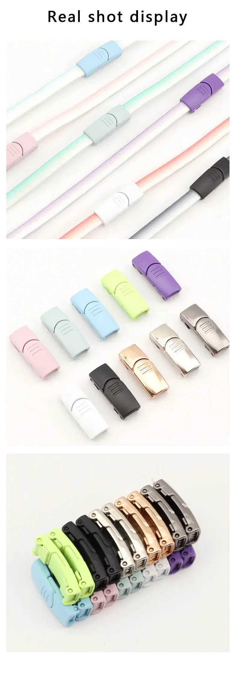 Keine Krawatte Schnürsenkel Magnets chnalle tieless faul Schnürsenkel Schloss Schnell verschluss passt Freizeit schuhe Turnschuhe Stiefel Leinwand neu – Detail 4