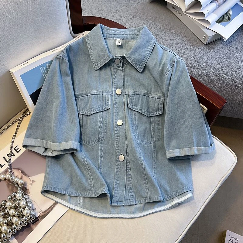 

Женские джинсы Waed Denim, корейский стиль, повседневные, с высокой талией, на пуговицах, однотонные, лето 2024