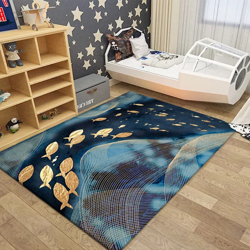 

Dreamlike Fish Carpets for Living Room, Large Soft Mat, Non-Slip Lounge, Home Decoration, Kids Play Area Rugs, Bedroom Decor