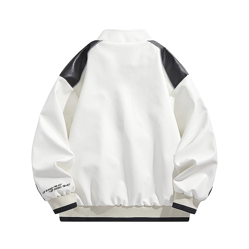 

Модная повседневная куртка из искусственной кожи 2025: трендовая, стильная, простой дизайн, универсальная, весна-осень, мужская кожаная куртка