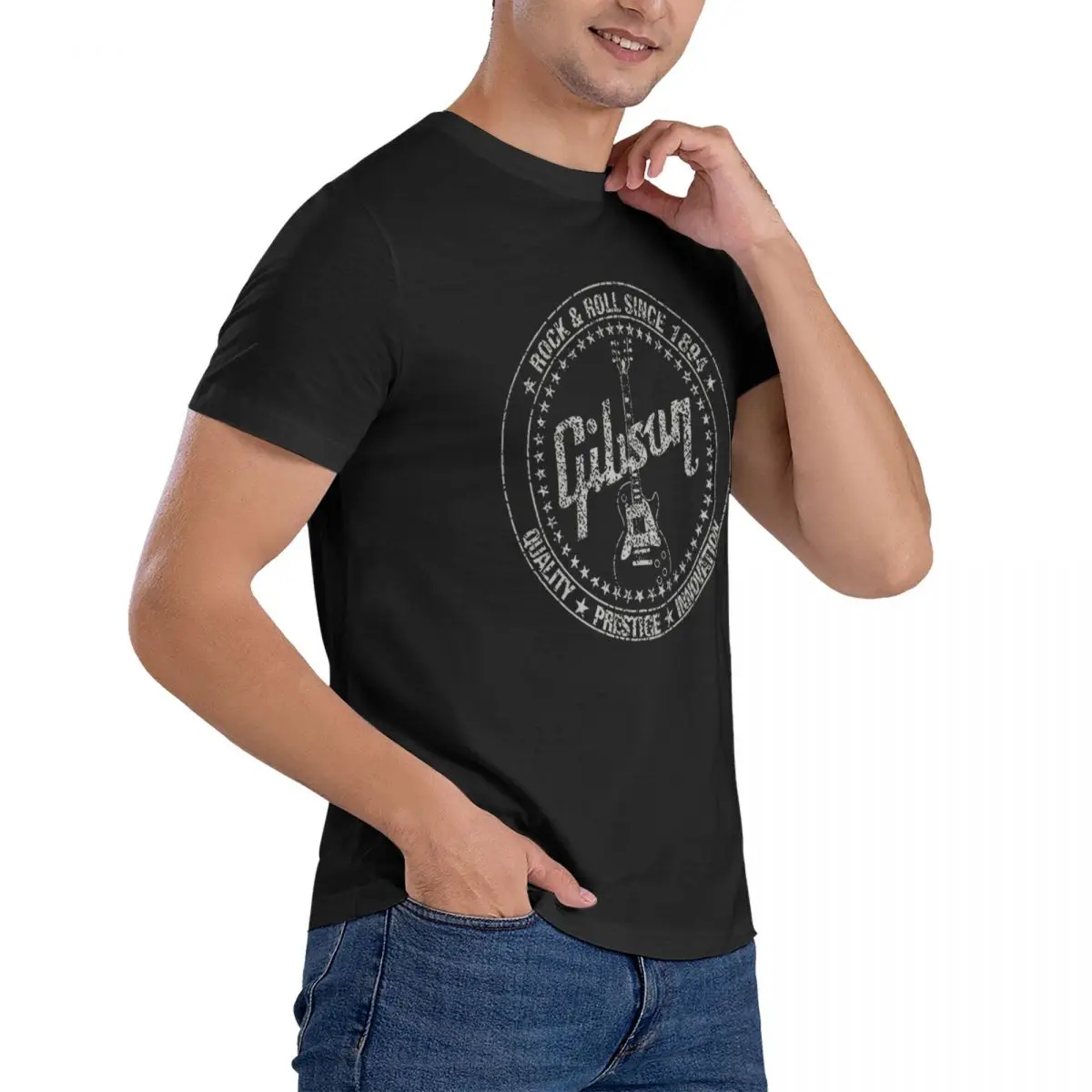 Gibson 1894 erkekler kadınlar için T shirt kaya moda Tees kısa kollu ekip boyun t-shirt pamuk doğum günü hediyesi giysi