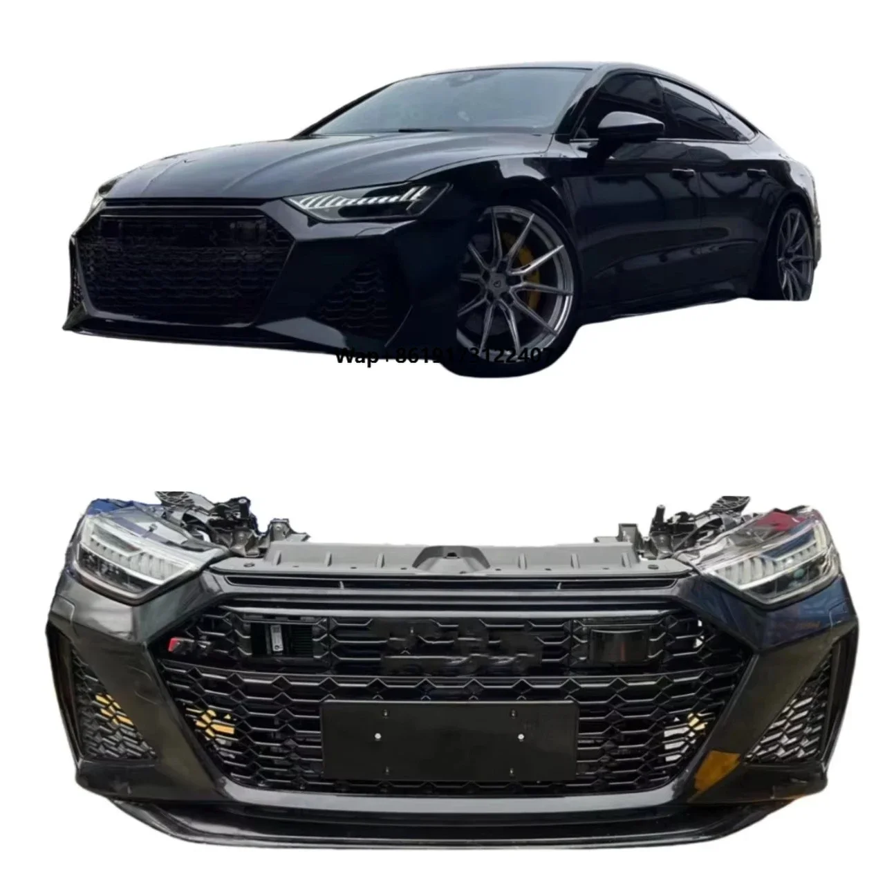 for  20-24 RS7 front bumper car front body kit A7C8 front nozzle mudguard, grille assembly fan condenser and other body kits