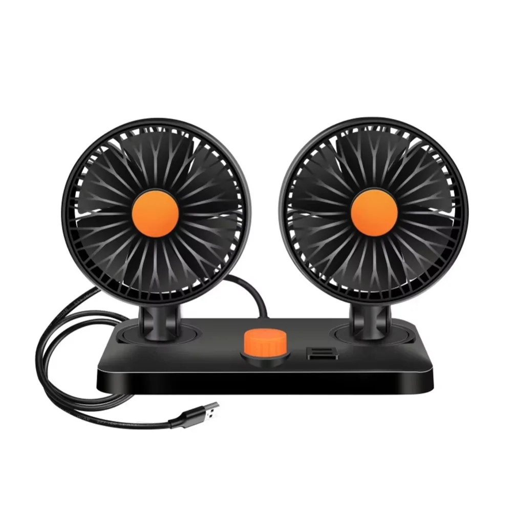 

2-speed Car Air Conditioner Fan USB Charging 12V 24V Car Cooling Fan Adjustable Durable Car Air Outlet Fan Home Cooler