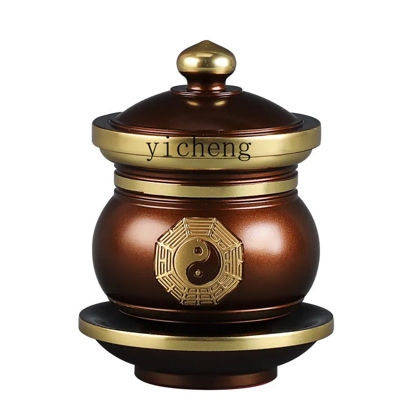 AB  Pure Copper Water Offering Cup Tai Chi Bagua Buddha Offering Holy Water Cup Taoist God Statue Three Pure Water Cup Bowl