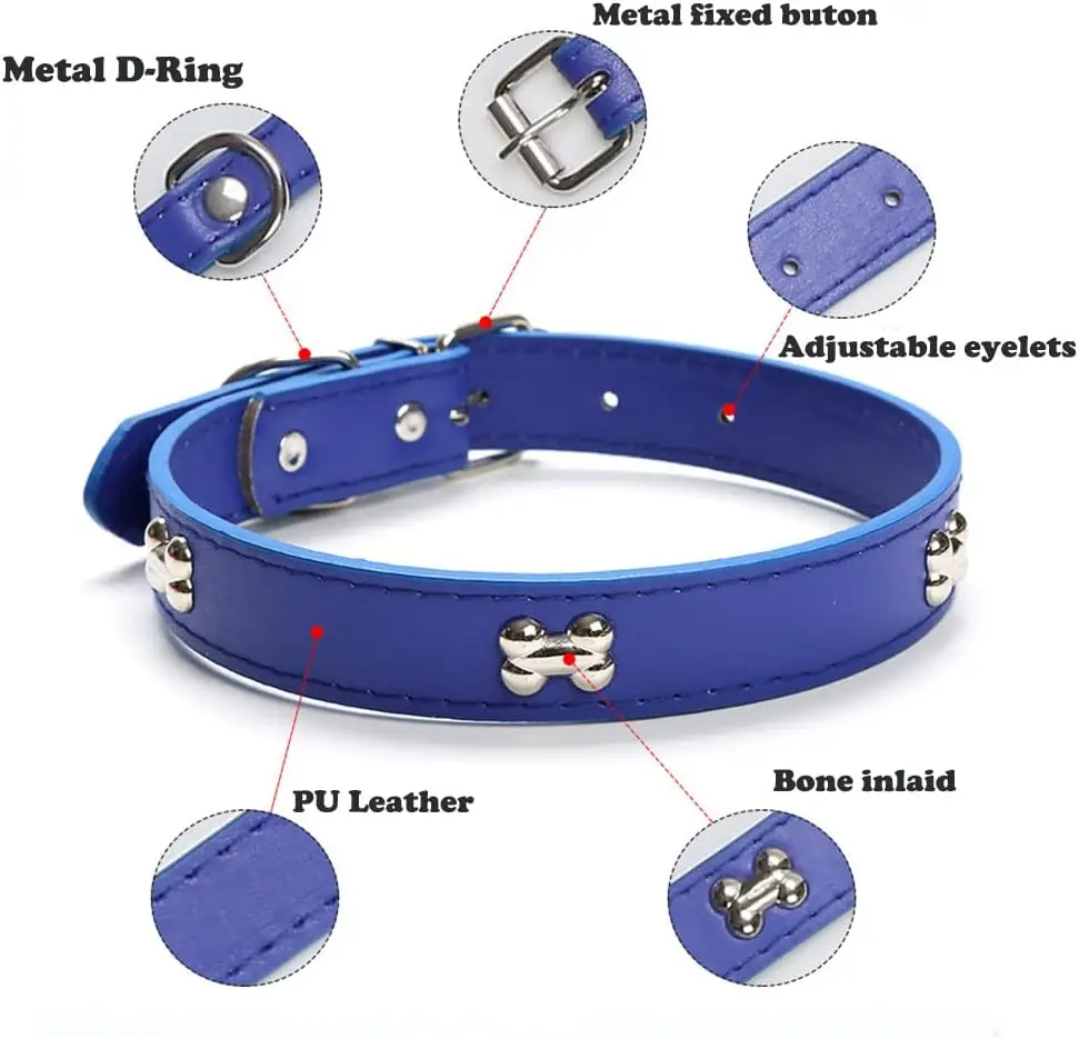Leather Dog Collar For Big Dogs Cats Adjustable Pet Dog Collar Luxury Designer For Small Dogs Leather Accessories