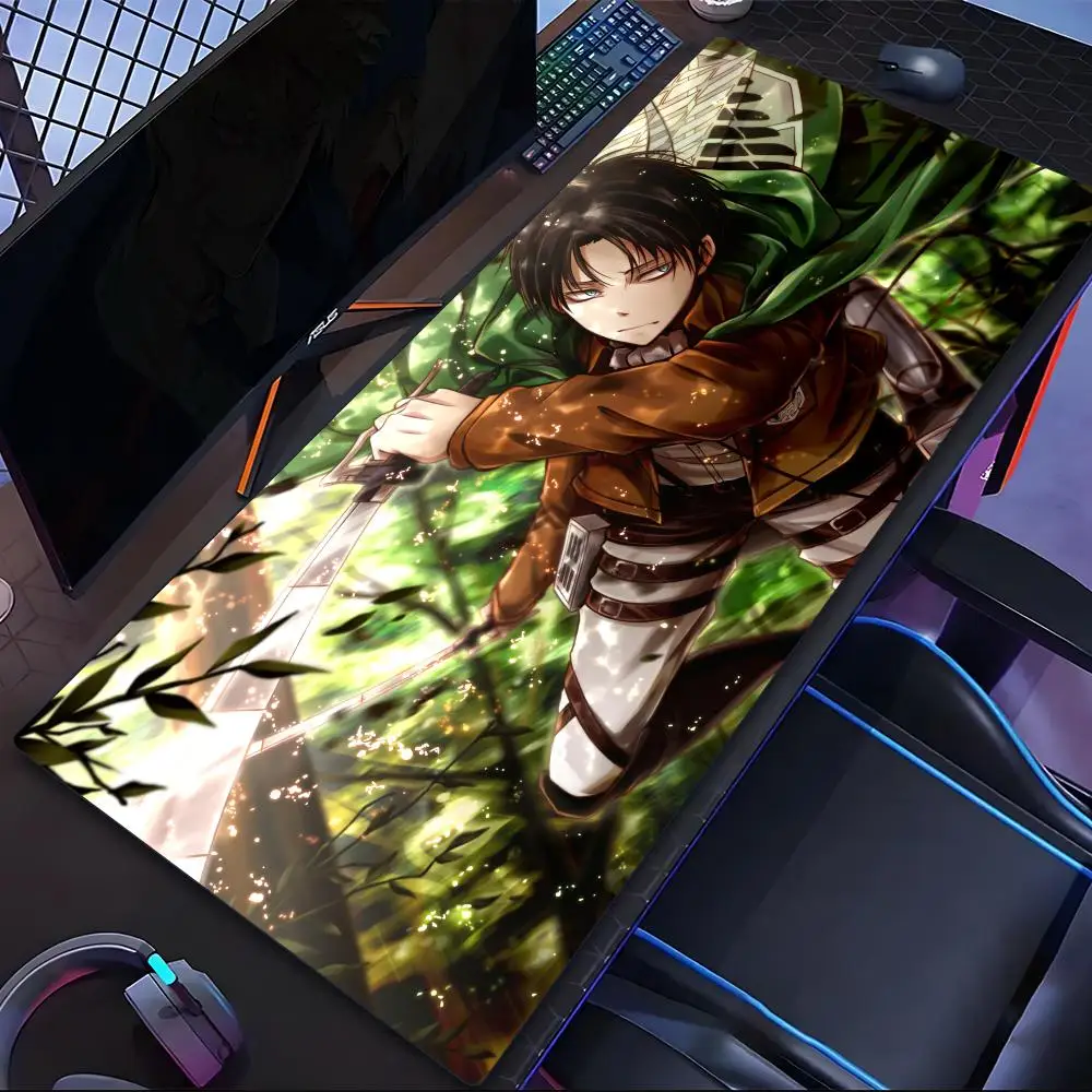 Attack on Titan Levi Mouse Pad Tablet mouse Laptop xl desktop mouse pad, cute HD Rainbow Gaming keyboard pad, csgo Player, 90x40