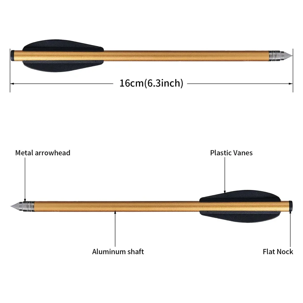 Flechas cortas de tiro con arco para caza al aire libre, pernos de flecha de aleación de aluminio OD de 6mm, 6,25 pulgadas, 12/24/36 piezas