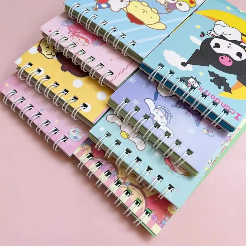 Sanurgente Family Memo Pads Coil Ple, Cute Little Ple, Student Prize, Notebook, Staacquering, Wholesale, 24PCs