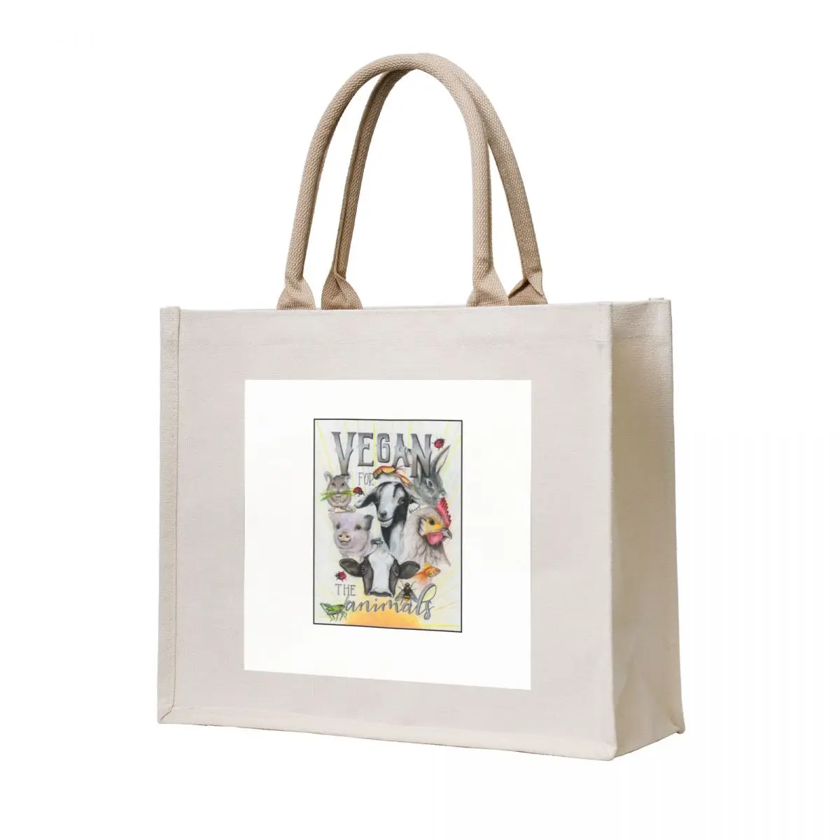 

Vegan For The Animals Tote Bag reusable shopping bags Portable shopping bag Handbags