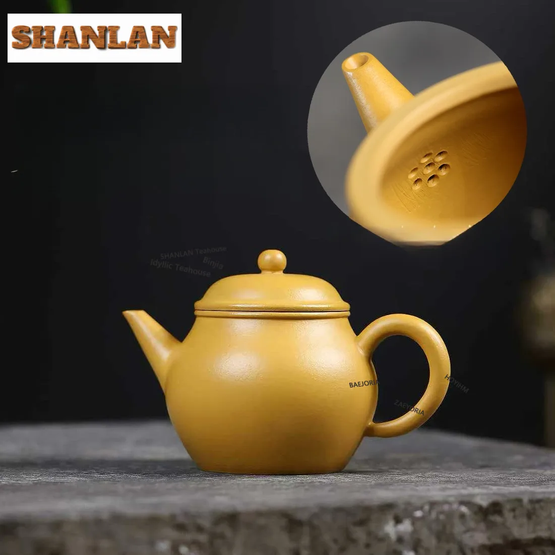 

150ml Retro Yixing Purple Clay Teapots Handmade Pear Shape Pot Raw Ore Gold Section Mud Kettle Zisha Tea Set Drinkware Supplies