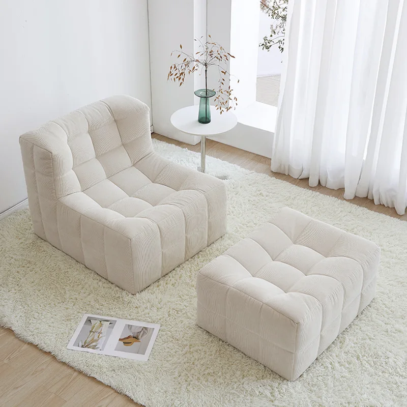 Small Apartment Simple Leisure Sleeping Living Room Balcony Cream Sofa Chair Cotton Candy Lazy Tatami Single