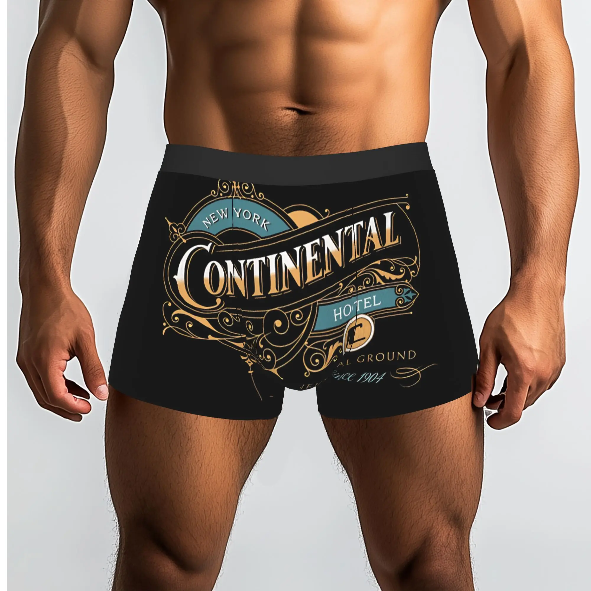 New York Continental Hotel Vintage John Wick Calzoncillos transpirables Ropa interior masculina Pantalones cortos cómodos Calzoncillos tipo bóxer