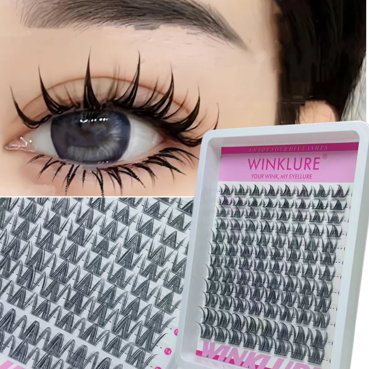 WINKLURE Natural Eyelash Clusters Wispy Cat-Eye Manga Style 
