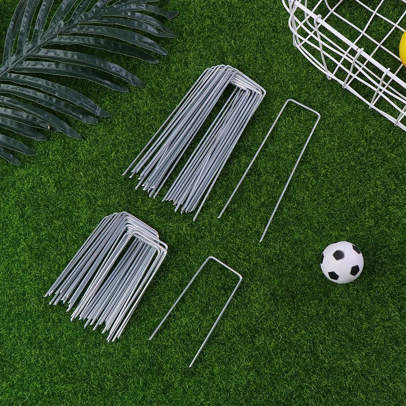 

20Pcs Landscape Staples U-Shaped Garden Pins Garden Stakes Staples Heavy Duty Yard Lawn Tent Stakes Securing Pegs For Weed