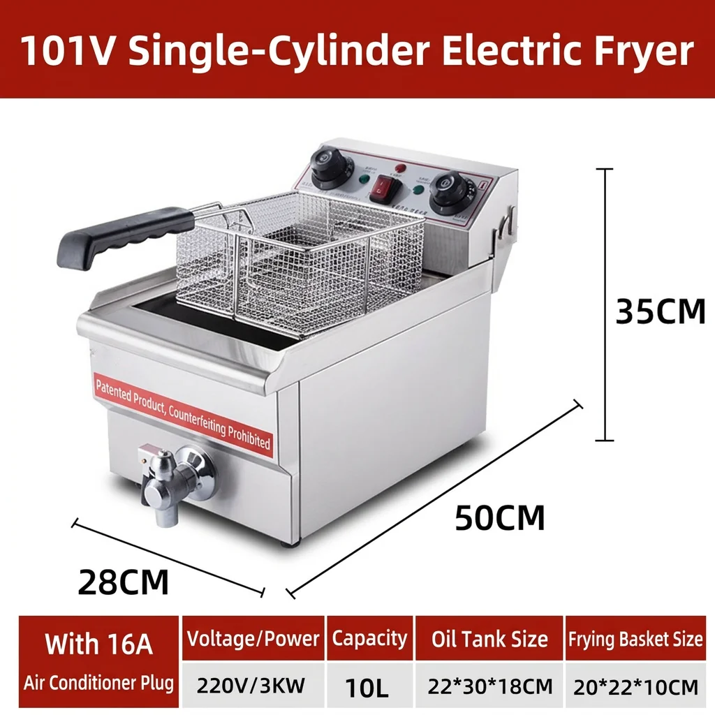 PZ101V Commercial Electric Fryer Large Capacity Dual Tanks Temperature Control for Chain Stores Integrated Chicken Fryer