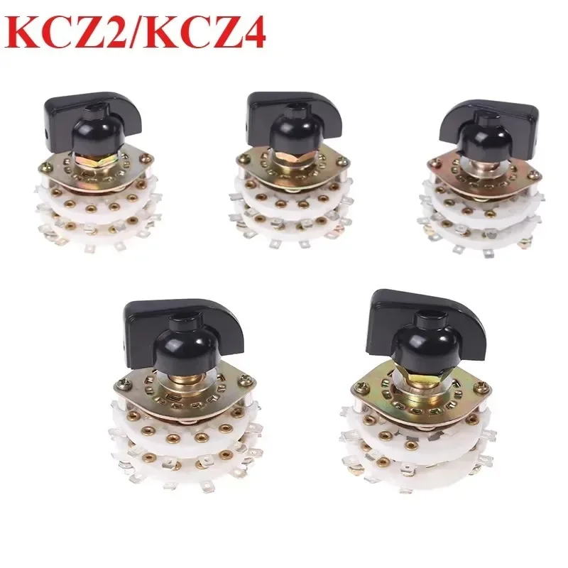 KCZ 2 Pole 6/7/8/9/10/11 4 Pole 3/5 Position With Channel Rotary Switch Selector With Cap Rotary Switch Selector