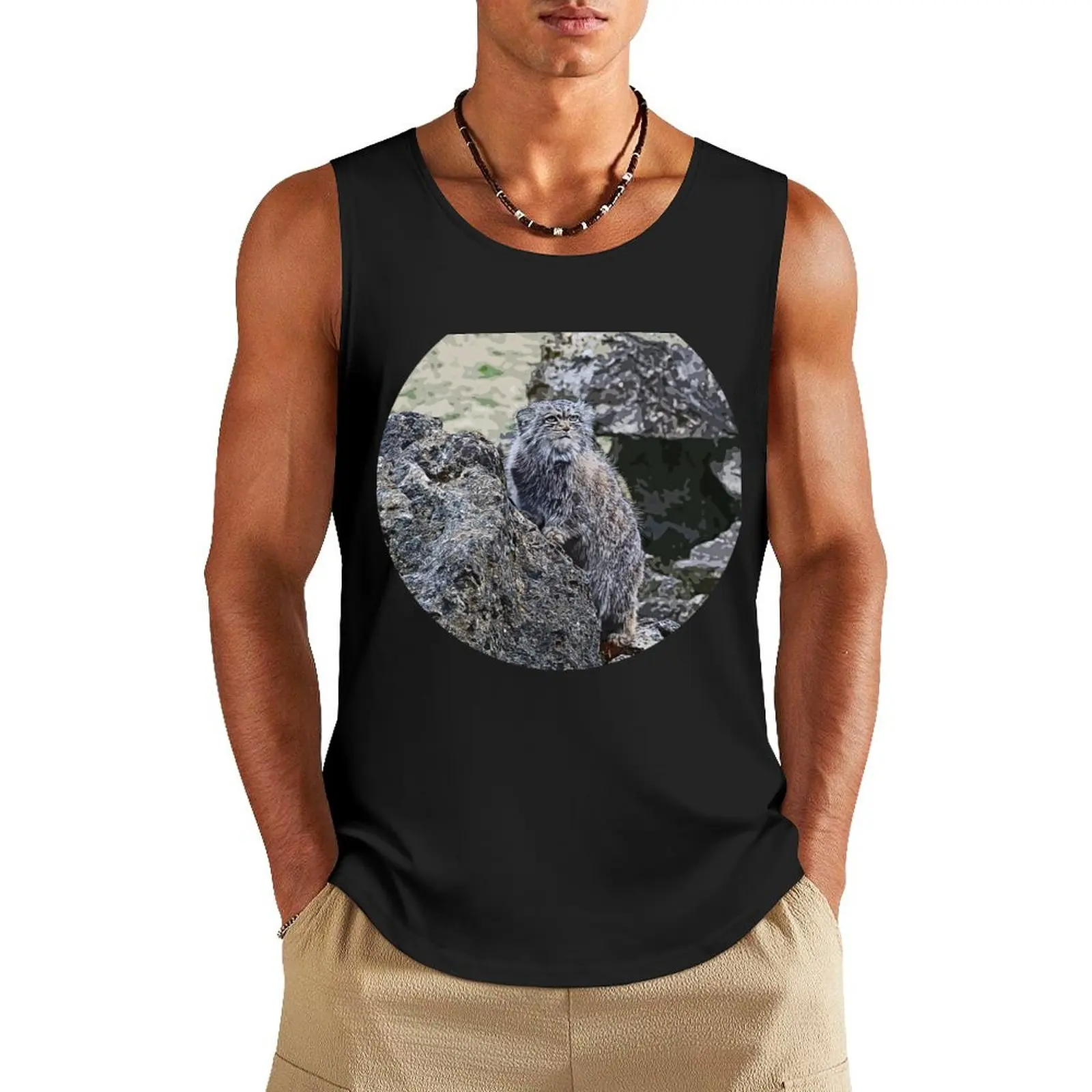 

Amazing Pallas Cat Tank Top vests for men Men's gym clothing vest for men