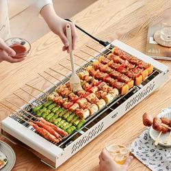 220V Electric Indoor Grill Smokeless BBQ Skewer Machine Multi-Cooker Kitchen Appliance электро гриль для кухни parrilla portatil