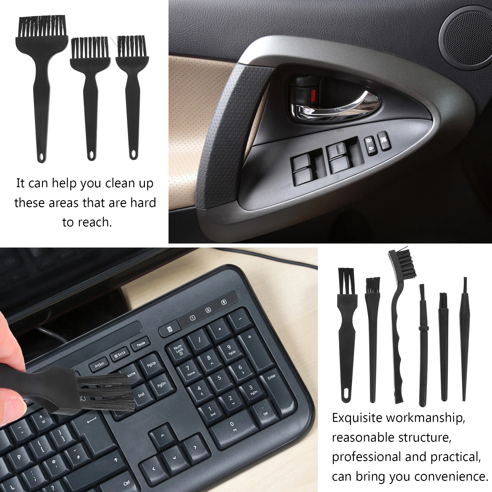 9 Pcs Pcb Board Dust Brush Cleaning Mainboard Equipment Anti-Static Mini Small Computer Keyboard Laptop