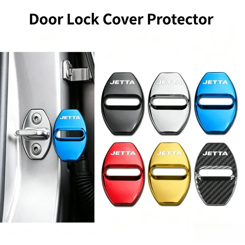4Pcs Stainless Steel Car Door Lock Protection Covers for Volkswagen Jetta MK4 R-Line Polo Golf Passat Tiguan Anti-Rust Styling