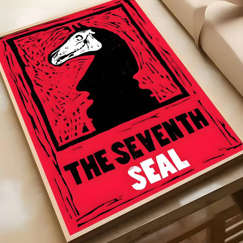 فيلم العمل الكلاسيكي T-الختم السابع ملصق فني عالي الوضوح ذاتي اللصق مقاوم للماء ديكور المنزل