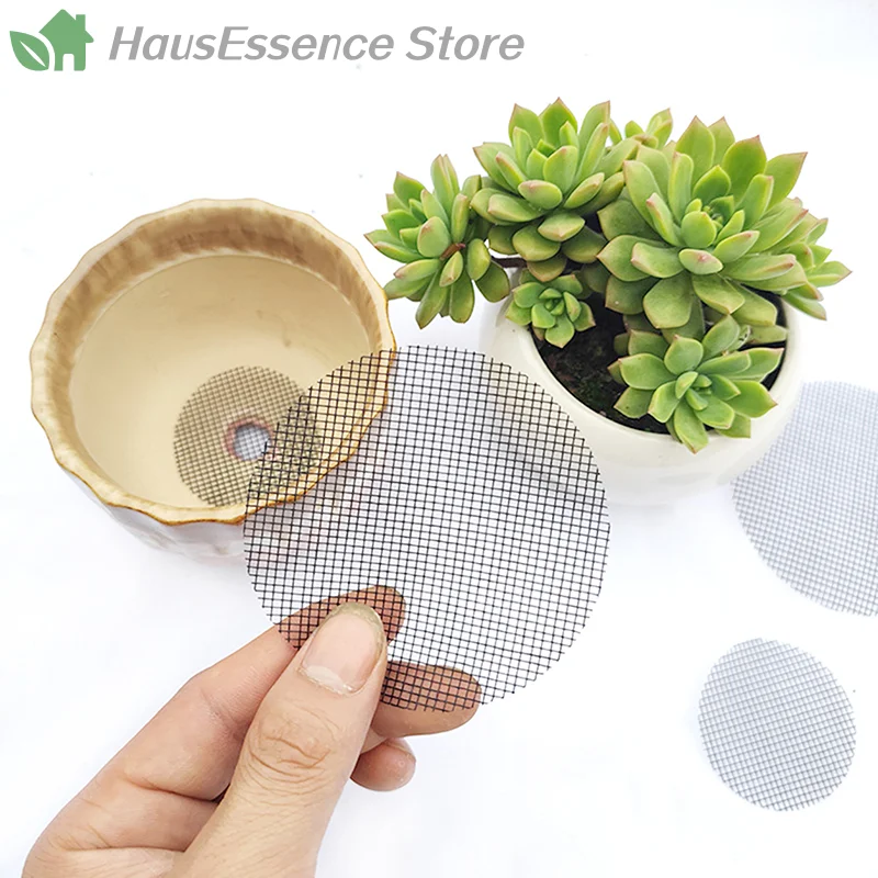 ※50Pcs Pot Opening Mesh Pad Grid Circular Drainage Opening Screen For Use In Pot Bottom Prevent Soil Loss Bonsai Flower