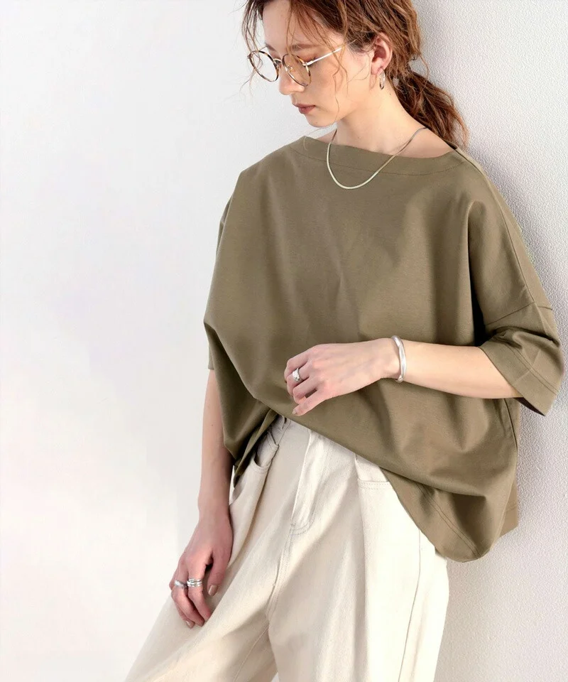 Rokid New Summer Cotton T-shirt da donna Loose Fit Or Sve Top monospalla Carino giapponese Sle Regular Sve Lunghezza