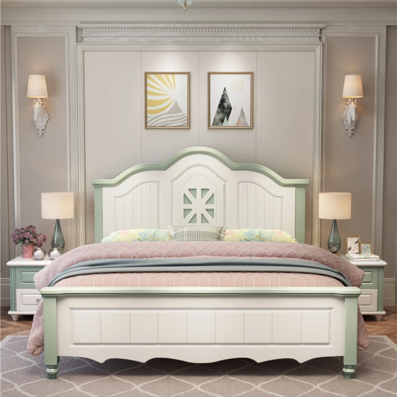 

Princess Modern Double Bed Pretty Wood White Comferter Bed Loft White Cama Matrimonial Bedroom Furniture