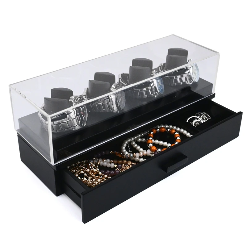 

Luxury 4-Position Walnut Watch And Knife Display Box Jewelry Ring Bracelet Organizer Case Sunglasses Storage Holder