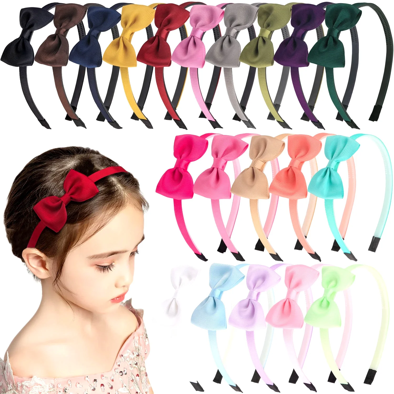 Grosgrain Ribbon Hair Bows Headbands for Girls