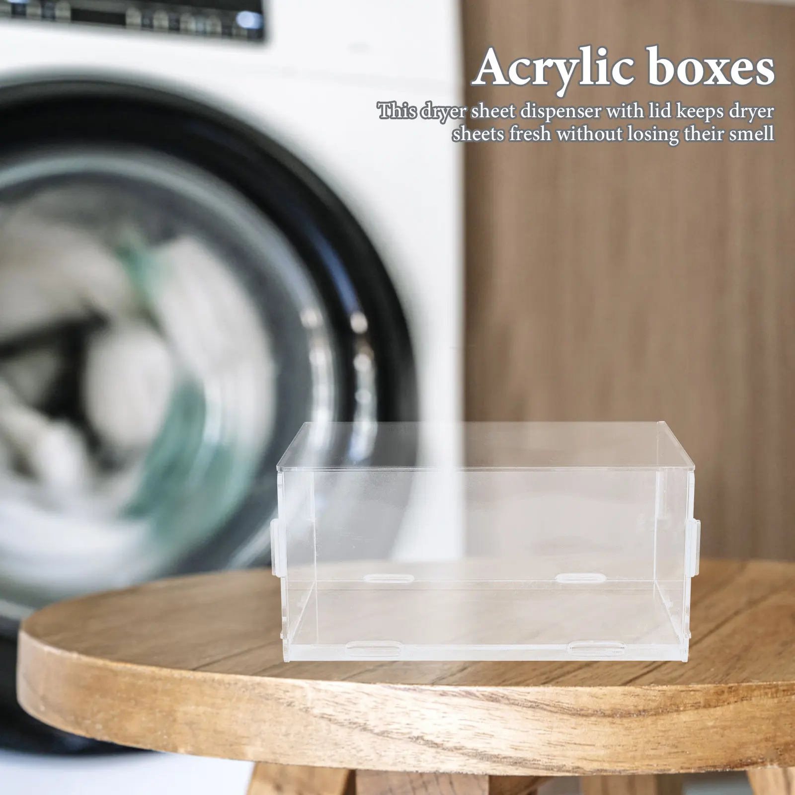 

Acrylic Storage Box Clear Dryer Sheets Container Multipurpose Household ganizer Transparent Laundry Room Countertop