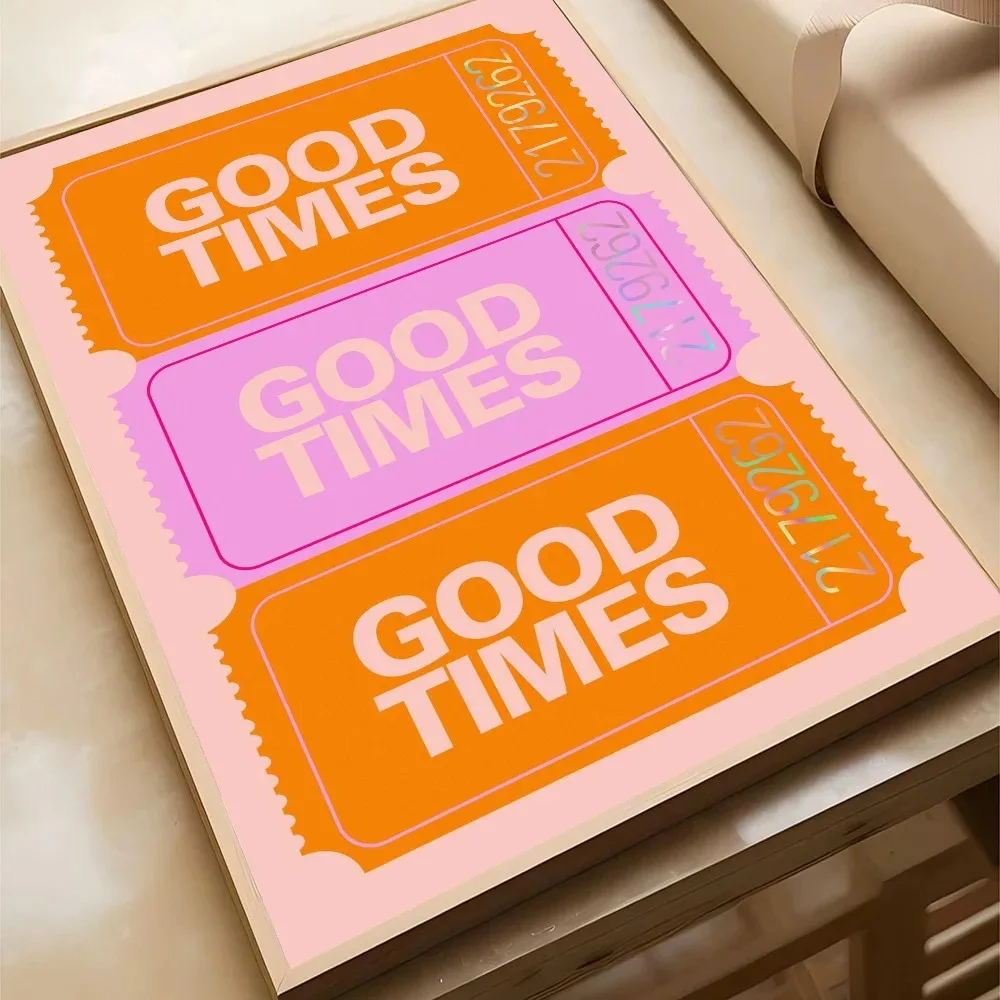 مجموعة Good Times ملصق لوحات قماشية ورقية لتزيين جدران غرفة المقهى