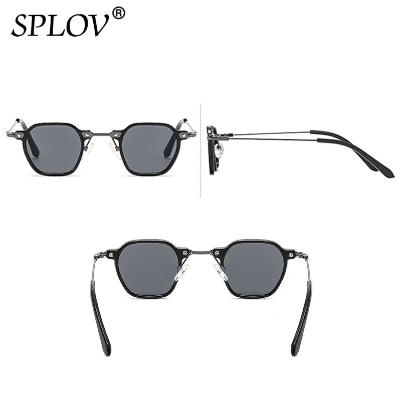 New Square Retro Steam Punk Sunglasses Men Women Round Shades Gradient Glasses Clear Lens Vintage Driving Eyewear Ocean Color