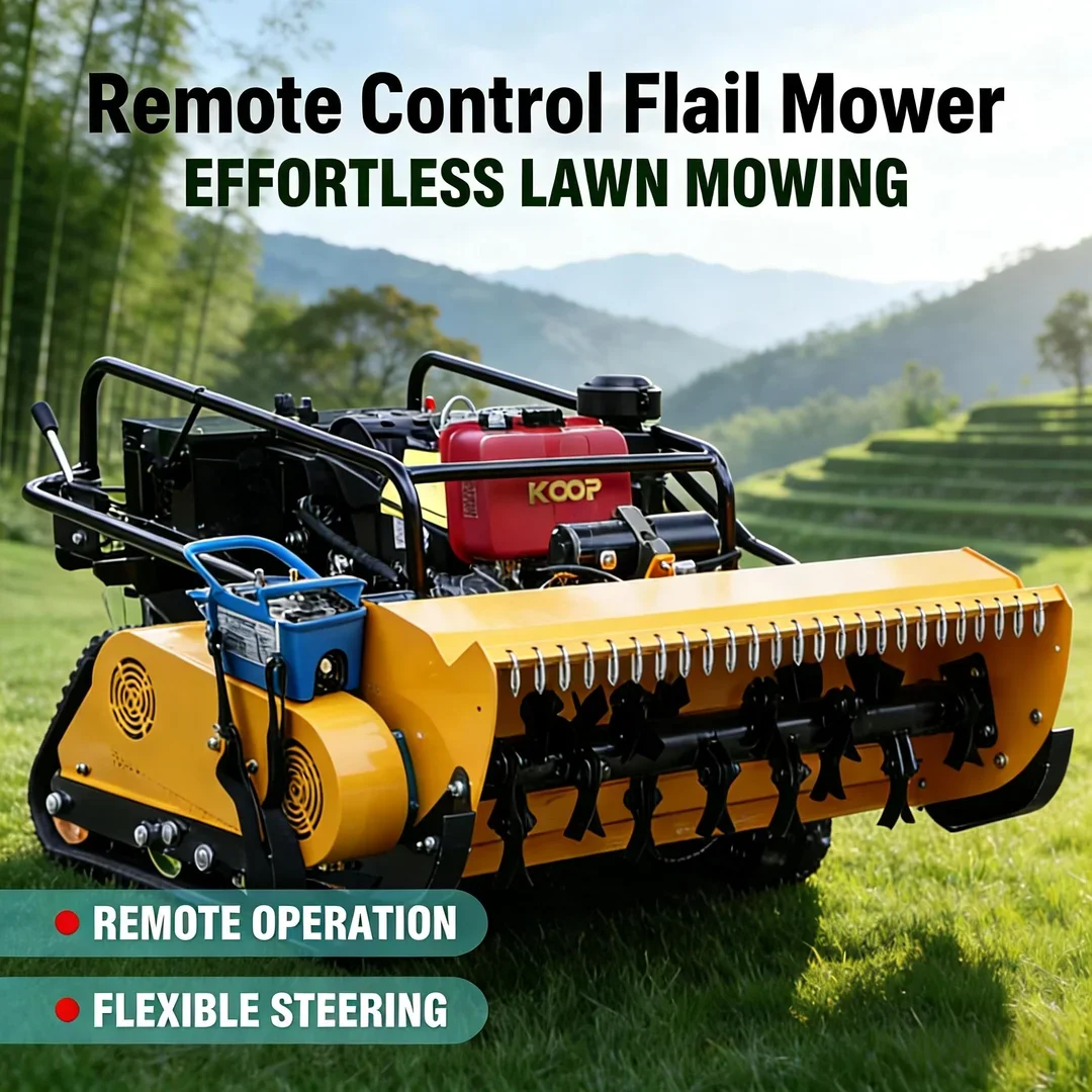 

Customized Crawler Flail Lawn Mower 459CC Engine E-Start EPA Euro V Certified Heavy Duty Agriculture Forestry Weeding