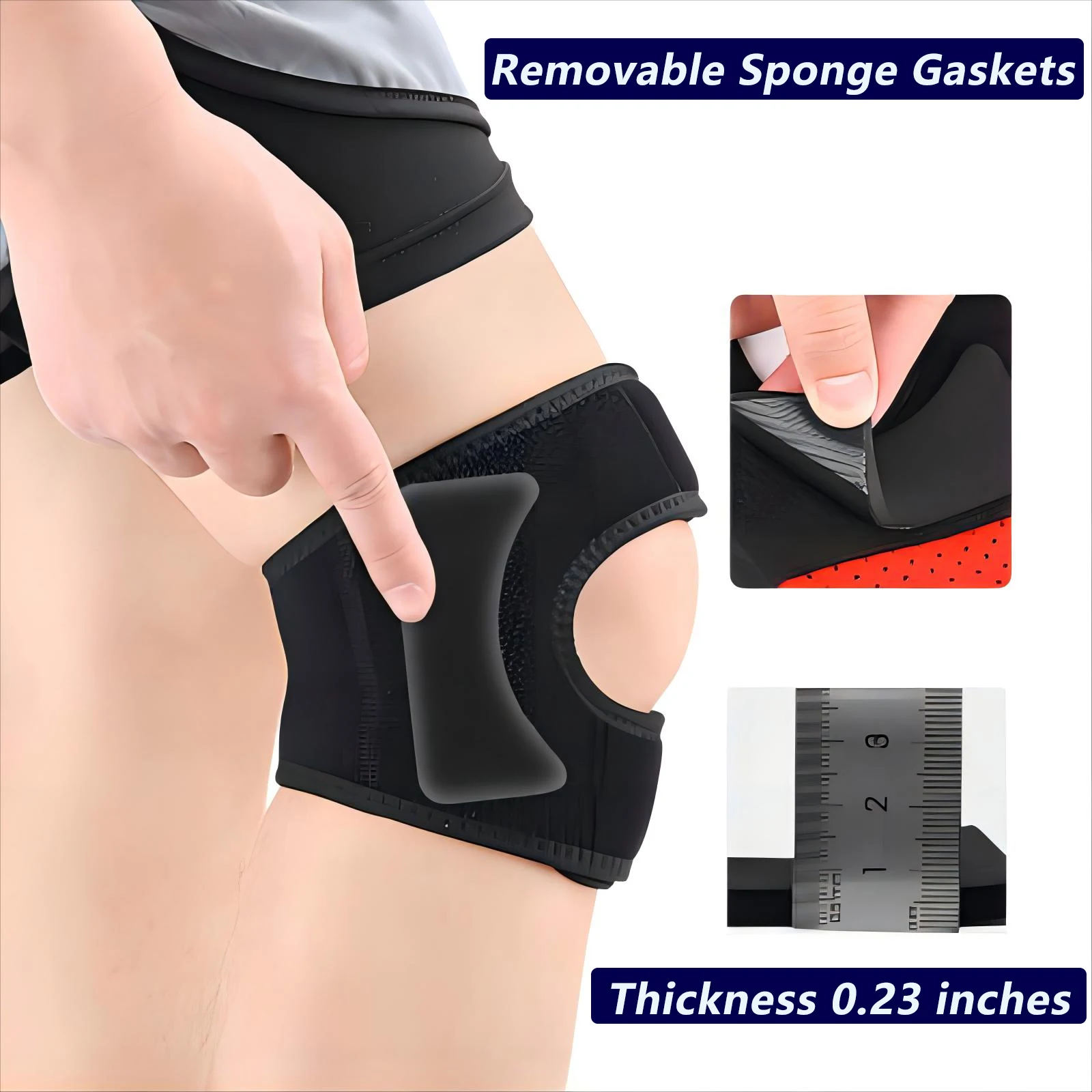 Nowy, regulowany stabilizator kolana na bóle kolana, kompresyjny stabilizator rzepki z wyjmowaną gąbką.