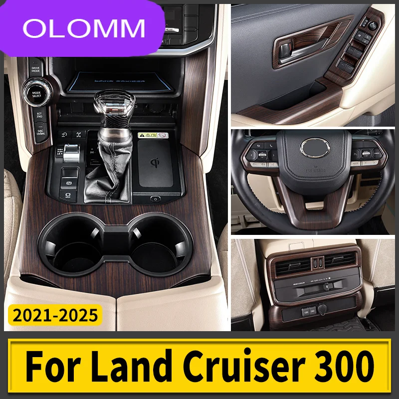 For 2021-2025 Toyota Land Cruiser 300 LC300  High Configuration Peach Wood Texture Interior Accessories Upgraded Modification