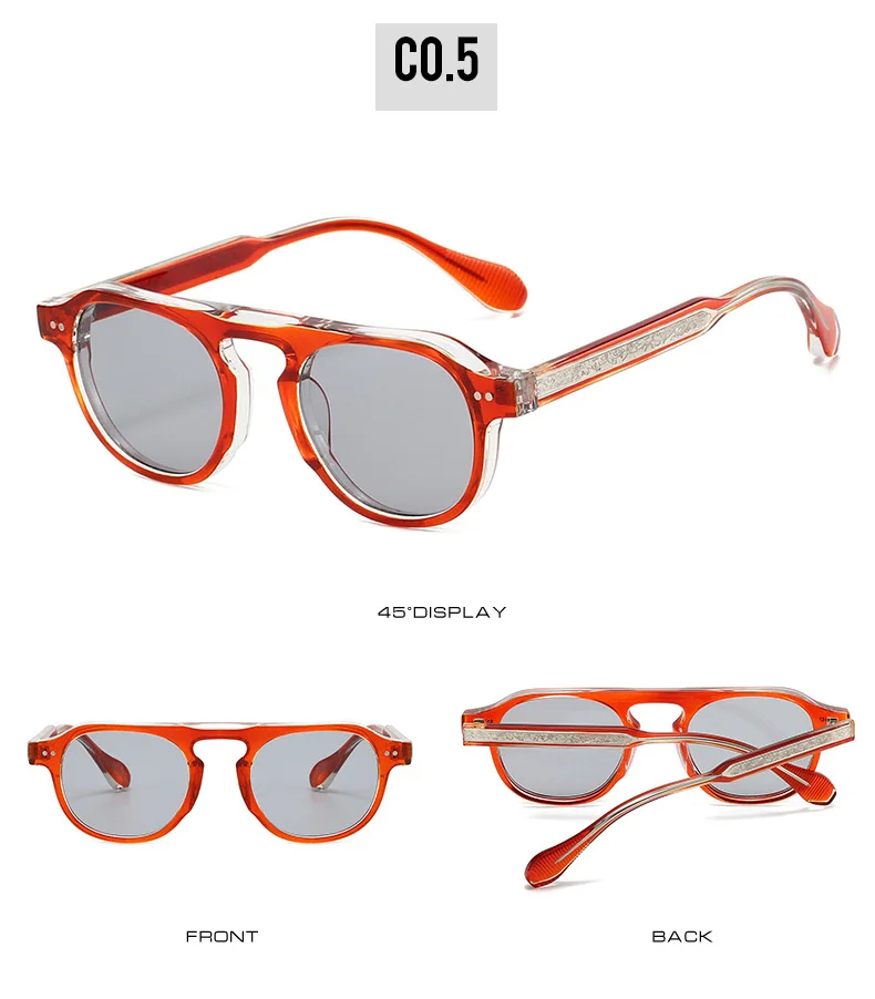 2026 Neue Runde Sonnenbrille mit Nieten-Detail – Acetatrahmen mit Nieten, Coole Streetstyle Ins Trendige Sonnenbrillen für Herren & Damen – Detail 11