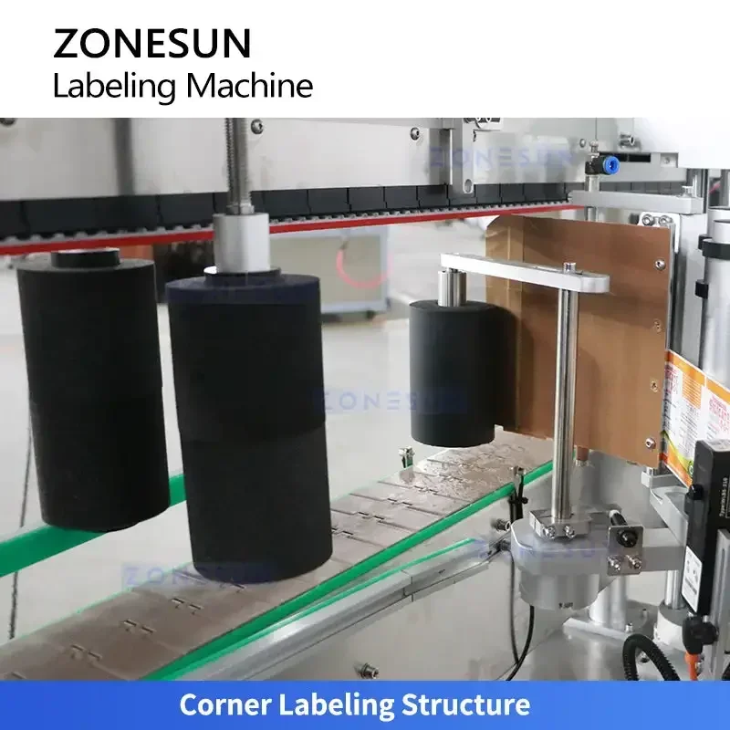 ZONESUN ZS-TB501 Square Bottle Two Side Corner Labeling Machine for Perfume, Juice & Whisky
