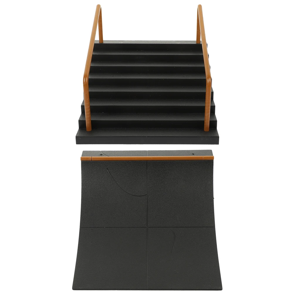 2 個フィンガースケートボードパークランププラスチック障害物セット子供用フィンガーボードスケートパークパーツキットスケートボードアクセサリー男性用