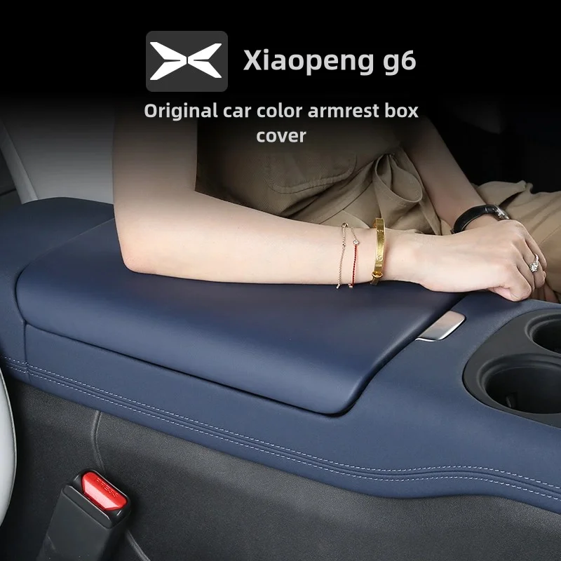 

For Xiaopeng G6 22-24 Car Arm Rest Cushion Leather Breathable Center Console Box Cover Anti Scratch Armrest Box Protector