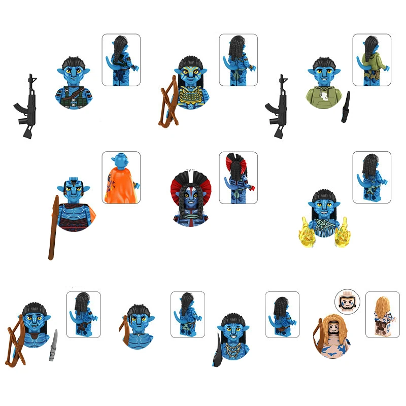 TP377-386 Avatar Blue Mini Building Blocks- 10PCS DIY figures Role-Play Toys for Collection
