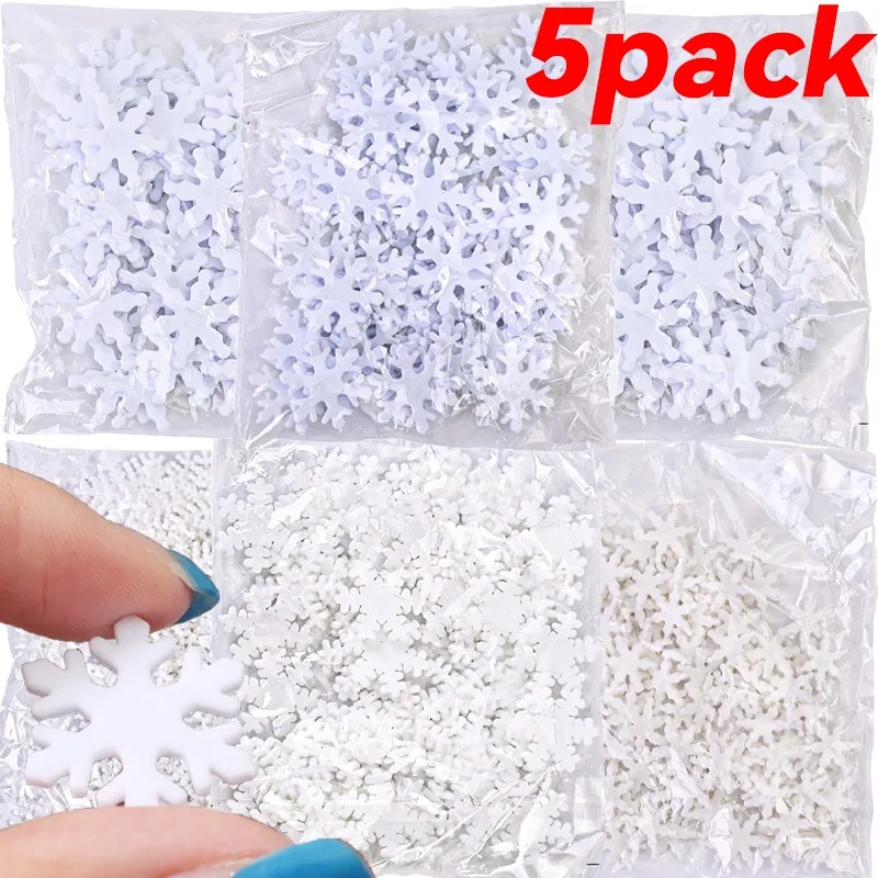 1/5 حزمة ندفة الثلج الاصطناعية البيضاء DIY بها بنفسك اليدوية الشتاء الثلوج قلادة الحلي عيد الميلاد السنة الجديدة لوازم الحفلات المنزلية الطبيعية #1