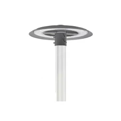 Moderno semplice Design creativo rotondo in alluminio Led lampione Cap cortile grigio Area commerciale cintura verde Ip65 luce impermeabile