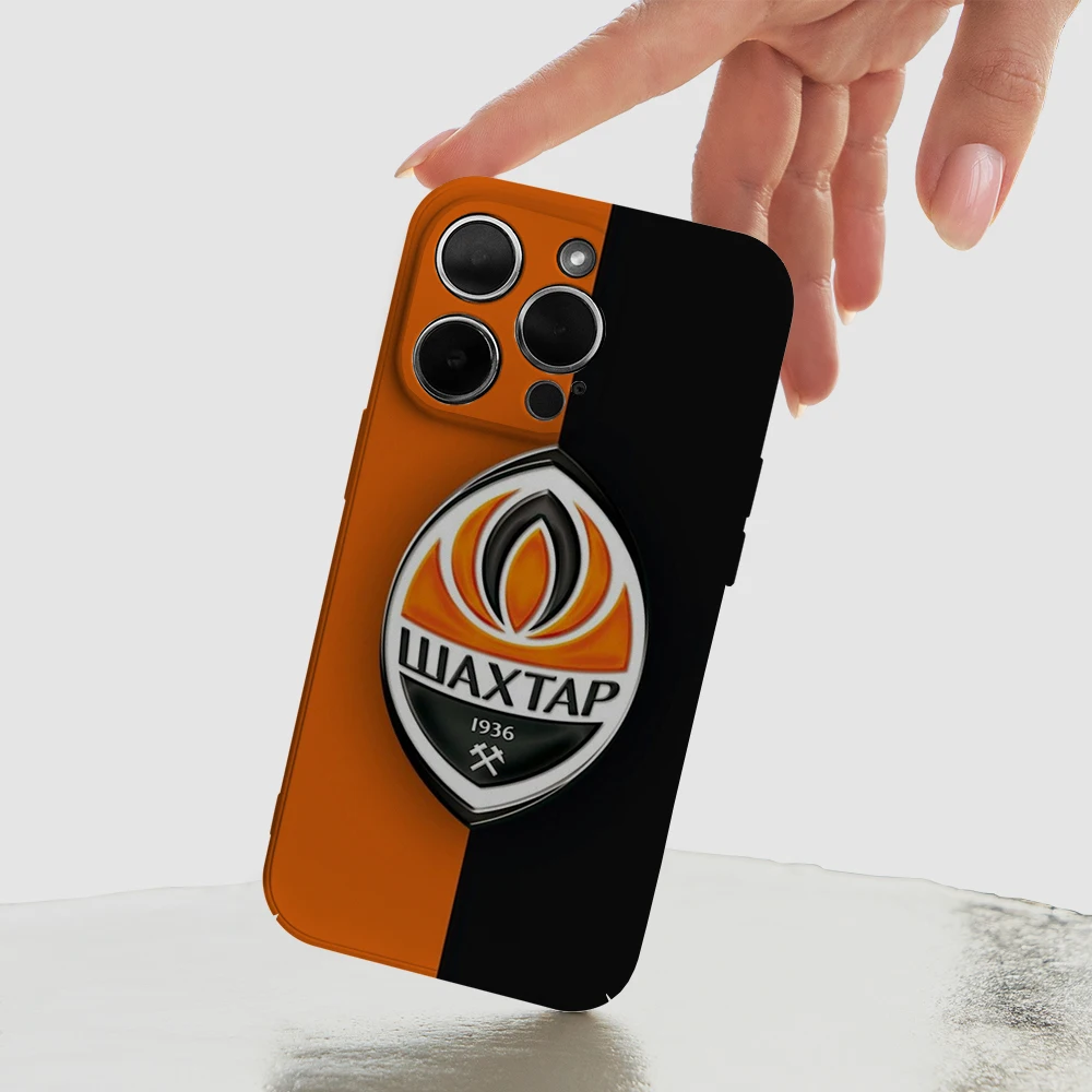 Fundas de teléfono duras con orificio preciso a la moda para iPhone 16 15 14 13 12 11Pro Max XR X XS 12Mini 14 15 16 Puls Pc FC Shakhtar d-donetsks