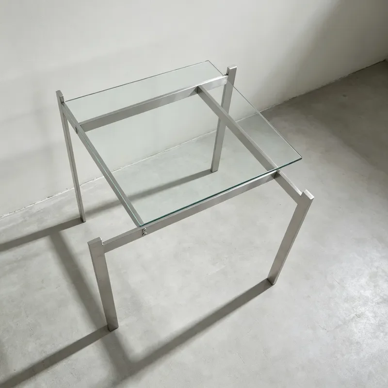 Modern 80x80cm Stainless Steel Coffee Table Base Square Metal Frame for Marble Glass Top Living Room Furniture Support Legs