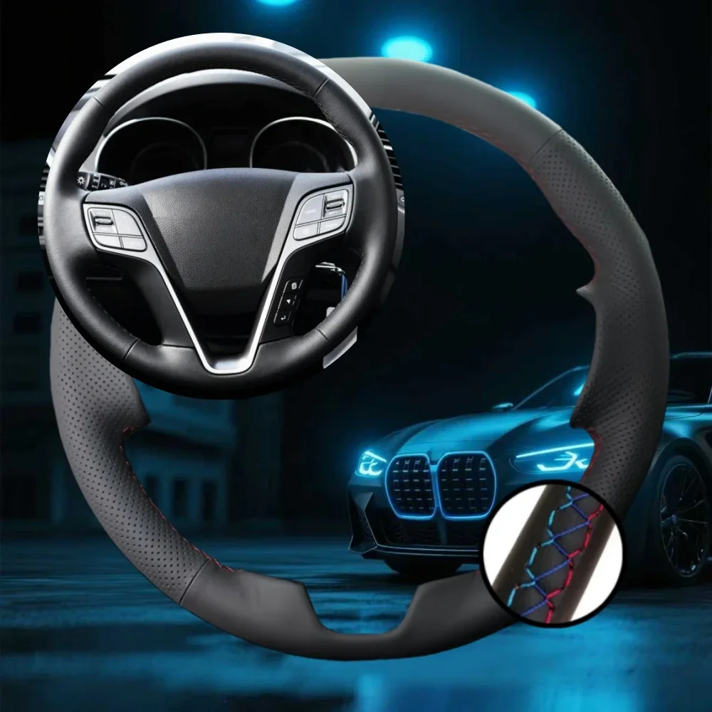 

Индивидуальный чехол на руль автомобиля для Hyundai Santa Fe 2013-2015 Hyundai Ix45, автомобильные аксессуары «сделай сам», сшитая вручную накидка на руль